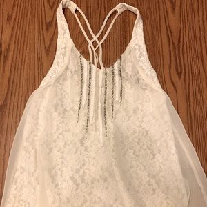MISS ME Beaded Lace Under Lay Tank